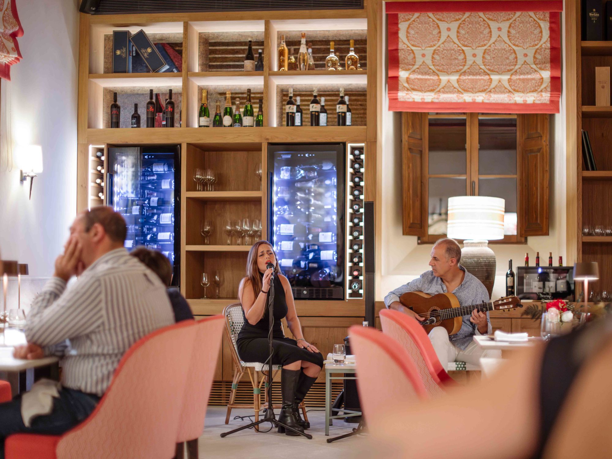 Singer and guitarist peforming in Sa Terrassa